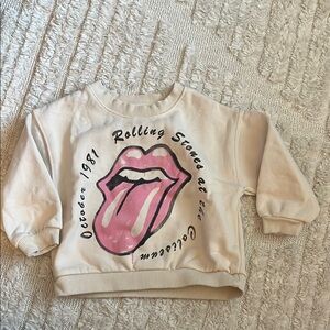 Zara Cream Rolling Stones Graphic Sweatshirt